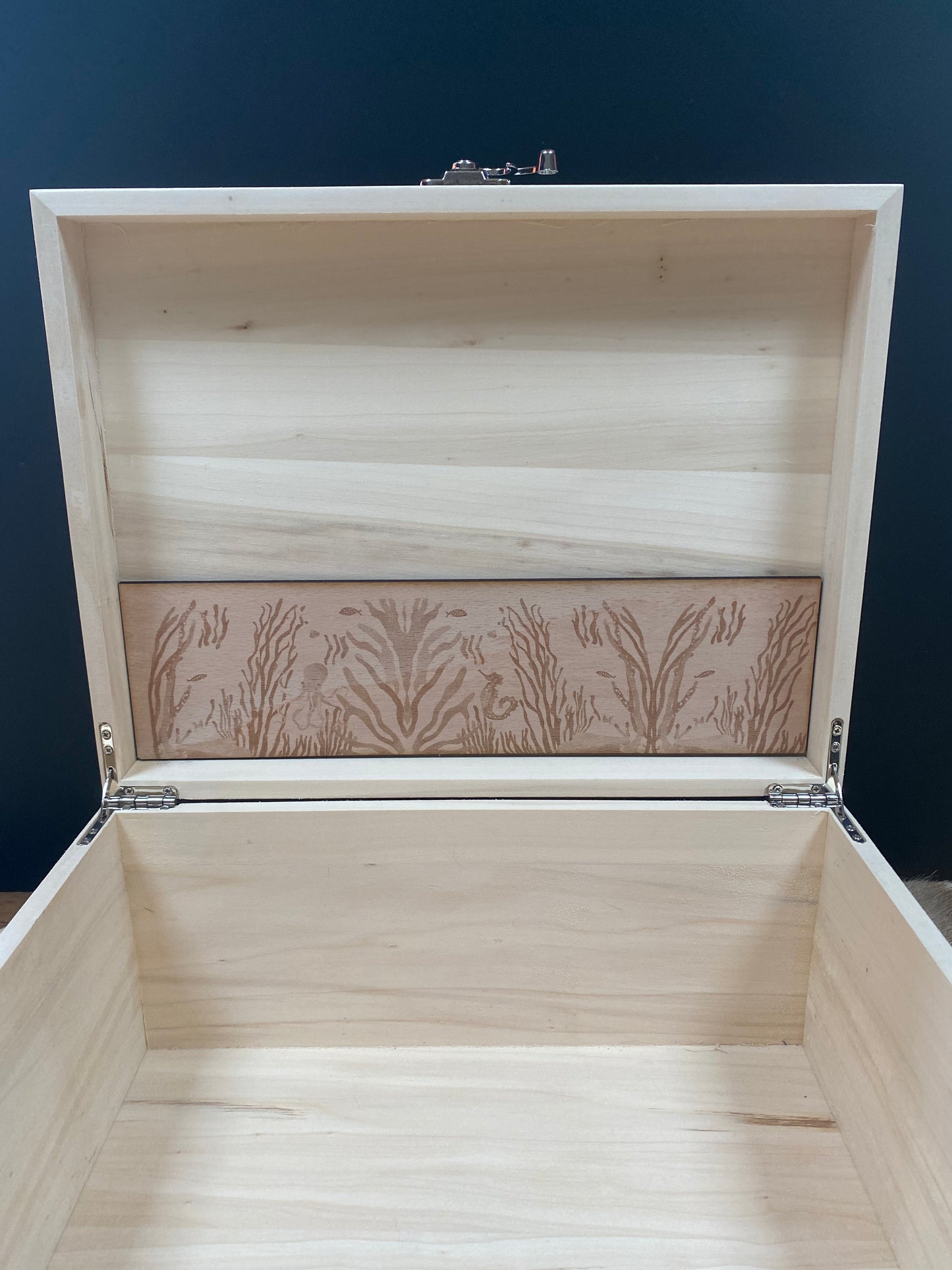 34cm Luxury Solid Wood Deep Rectangular Box