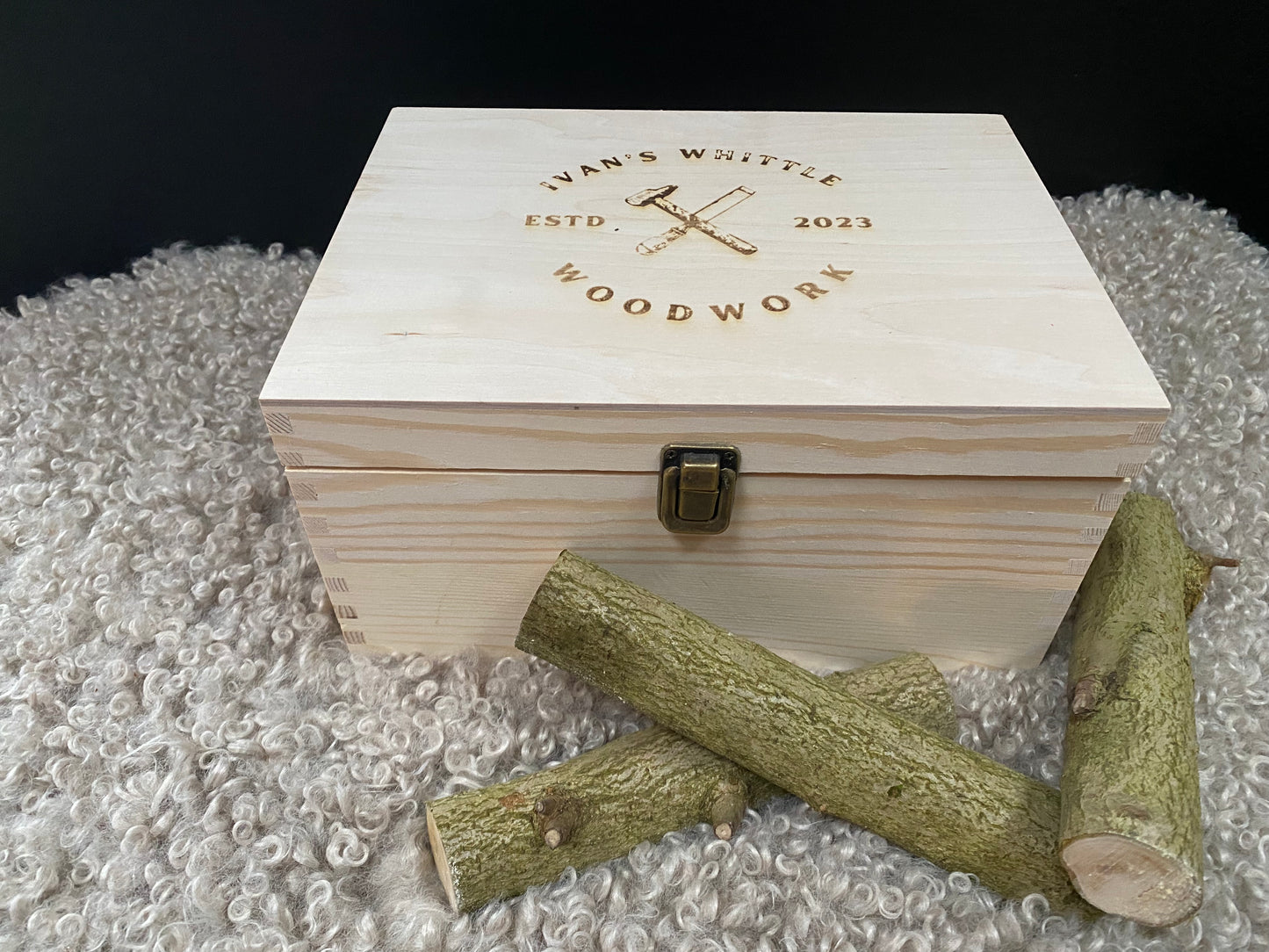 Luxury Pine box, with metal clasp