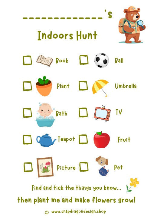 Indoors Hunt Activity Sheet